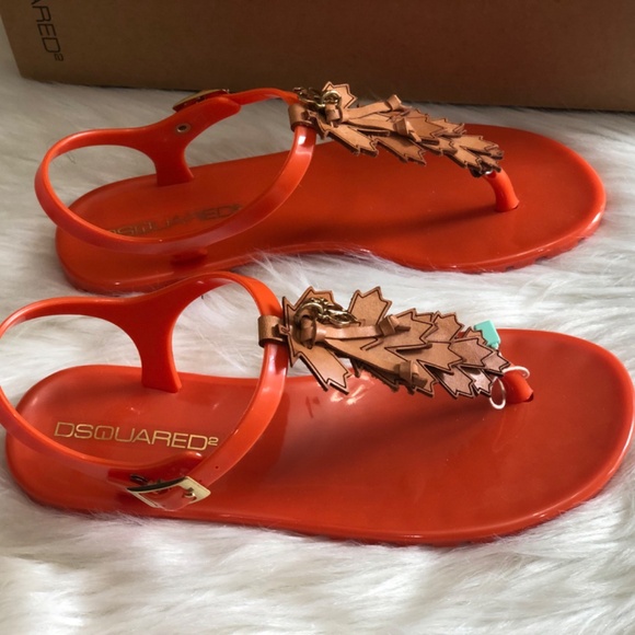 NIB DSQUARED2 JELLY THONG SANDALS SIZE 36/37 - Picture 3 of 5
